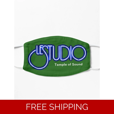 Le Studio Covid Forest Green Mask White & Blue Logo TOS White